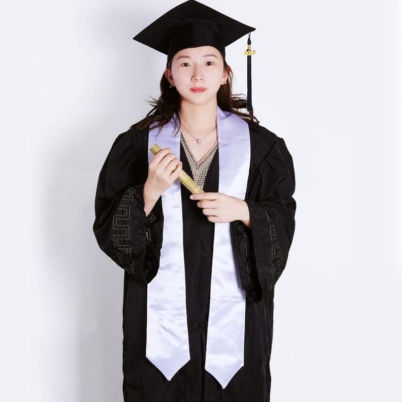 Tongcloud 5pcs 70 Inch Unisex Graduation Stole Sash Adult Graduation Stole Plain Graduation Honor Satin Stole for Men Women - Image 3